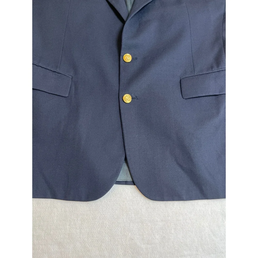 Vintage Barneys New York Country Britches Navy Blue Blazer Gold Buttons 42R USA
